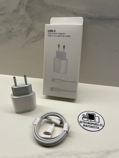 Cargador Rápido Completo Lightning 20W